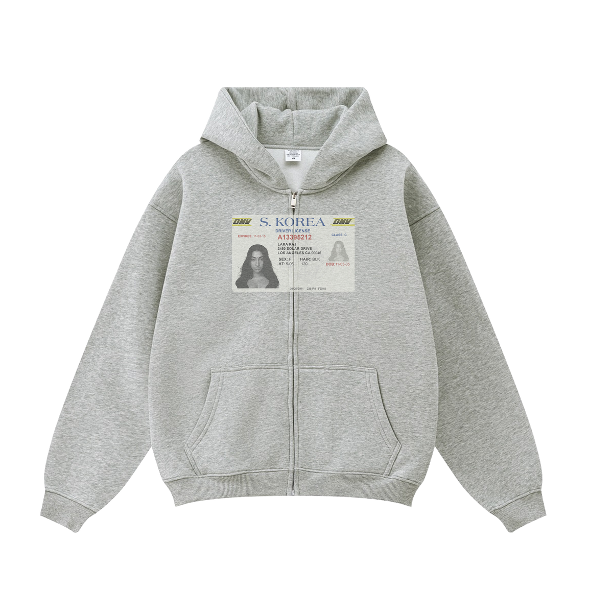 "Lara" Gray Zip-Up