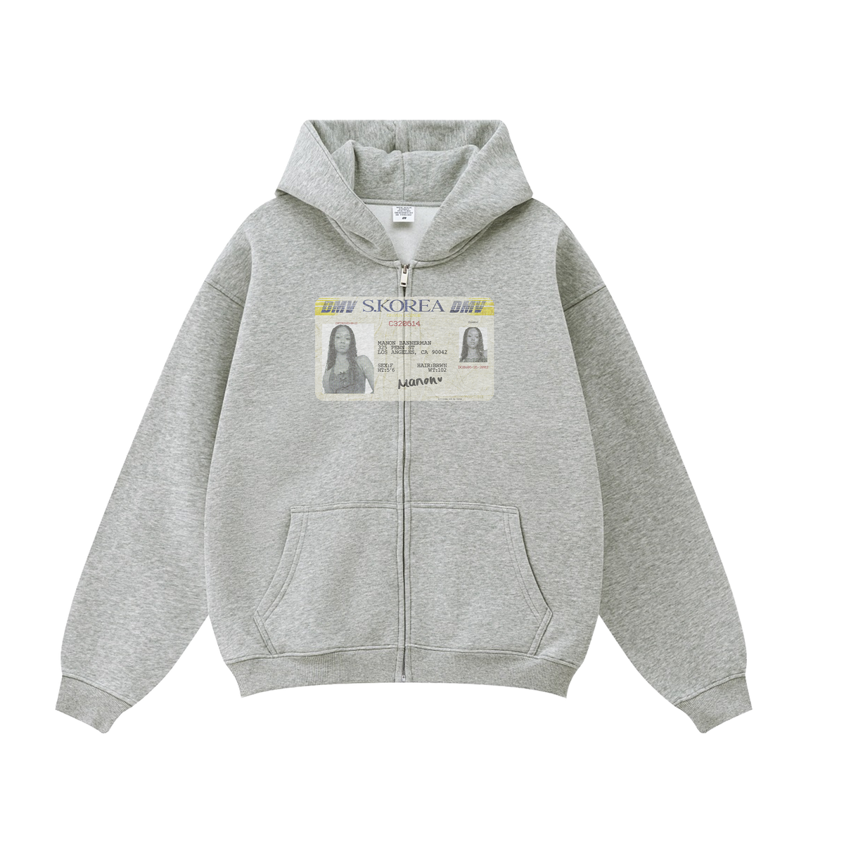 "Manon" Gray Zip-Up